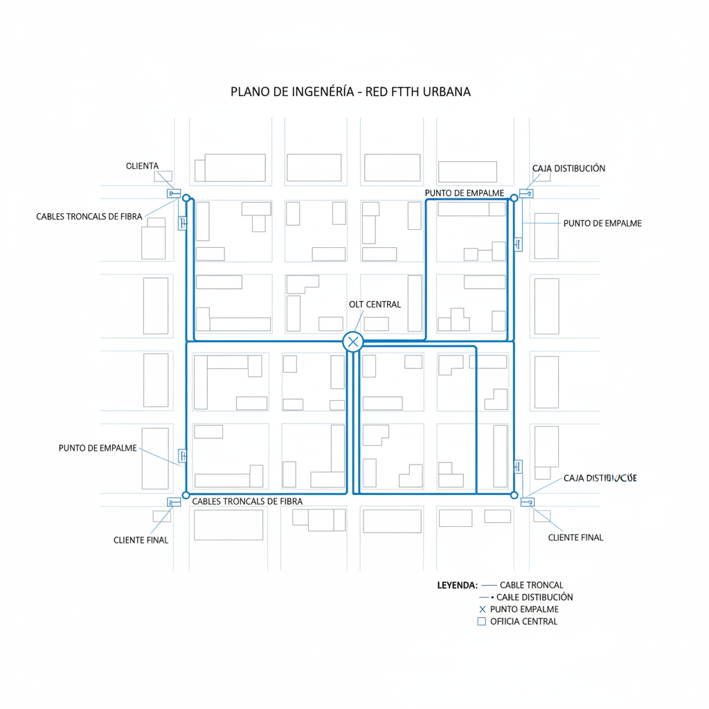 Plano CAD de red FTTH